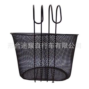 直销新款 自行车车筐 挂筐 菜篮带挂钩铁丝网筐 置物筐公主车前筐