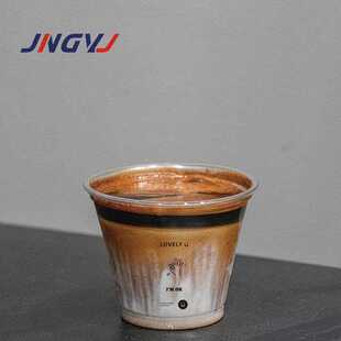 直销新款95口径280ml咖啡杯一次性外带杯塑料打包杯子透明pet杯冷