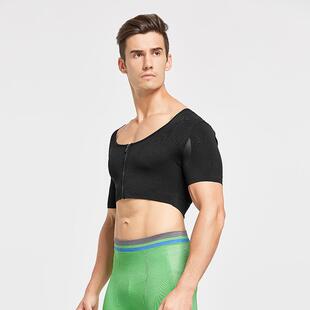 直销新款新款男拉链塑身衣束胸背心束身塑型紧身收胸拉背提背薄透