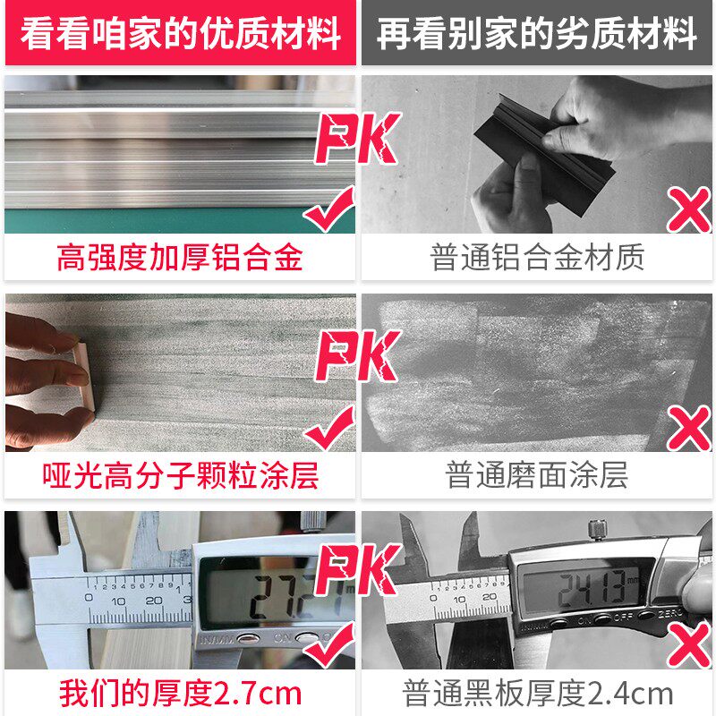 磁性教学挂式黑板学校教室培训班教师用大号无尘绿板办公家用定制