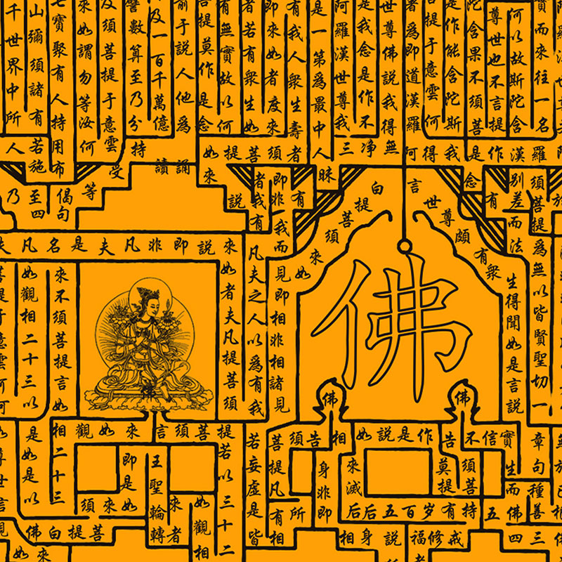 新中式金刚般若波罗蜜心经丝绸卷轴 无框装裱佛堂装饰画