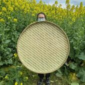 纯手工竹编圆簸箕竹匾竹筛有孔竹筛无孔簸箕纯手工家用制品干 干