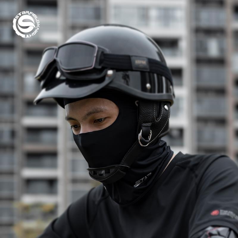 星空骑士摩托车骑行头套冰丝春夏季吸汗摩旅头盔面罩四季防晒防风