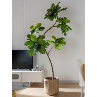 模拟绿色植物面包树超大人造树室内客厅高端装饰盆栽彷生植物落地