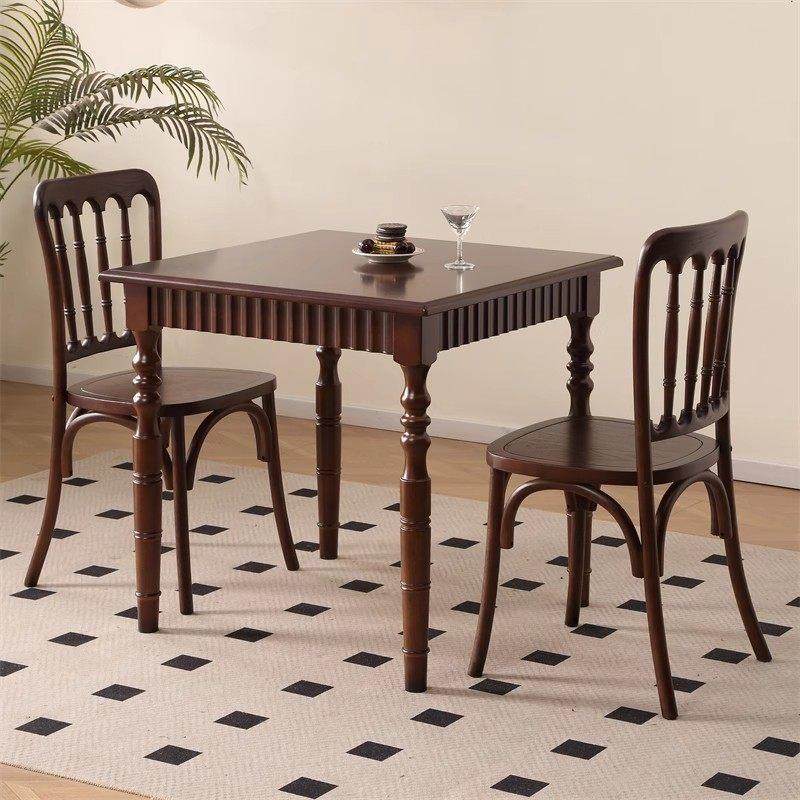 中古风实木餐桌椅烘培甜品店椅子咖啡厅设计师款家用休闲 藤编椅