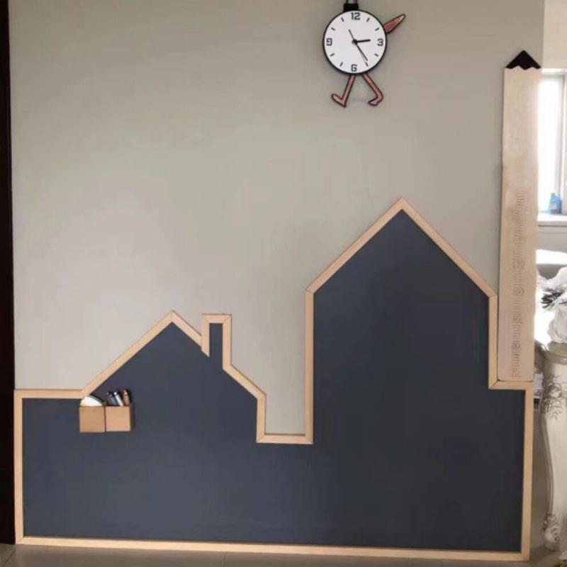 幼儿园文化墙儿童房家用涂鸦墙面磁吸房子造型装饰黑板墙贴纸定做