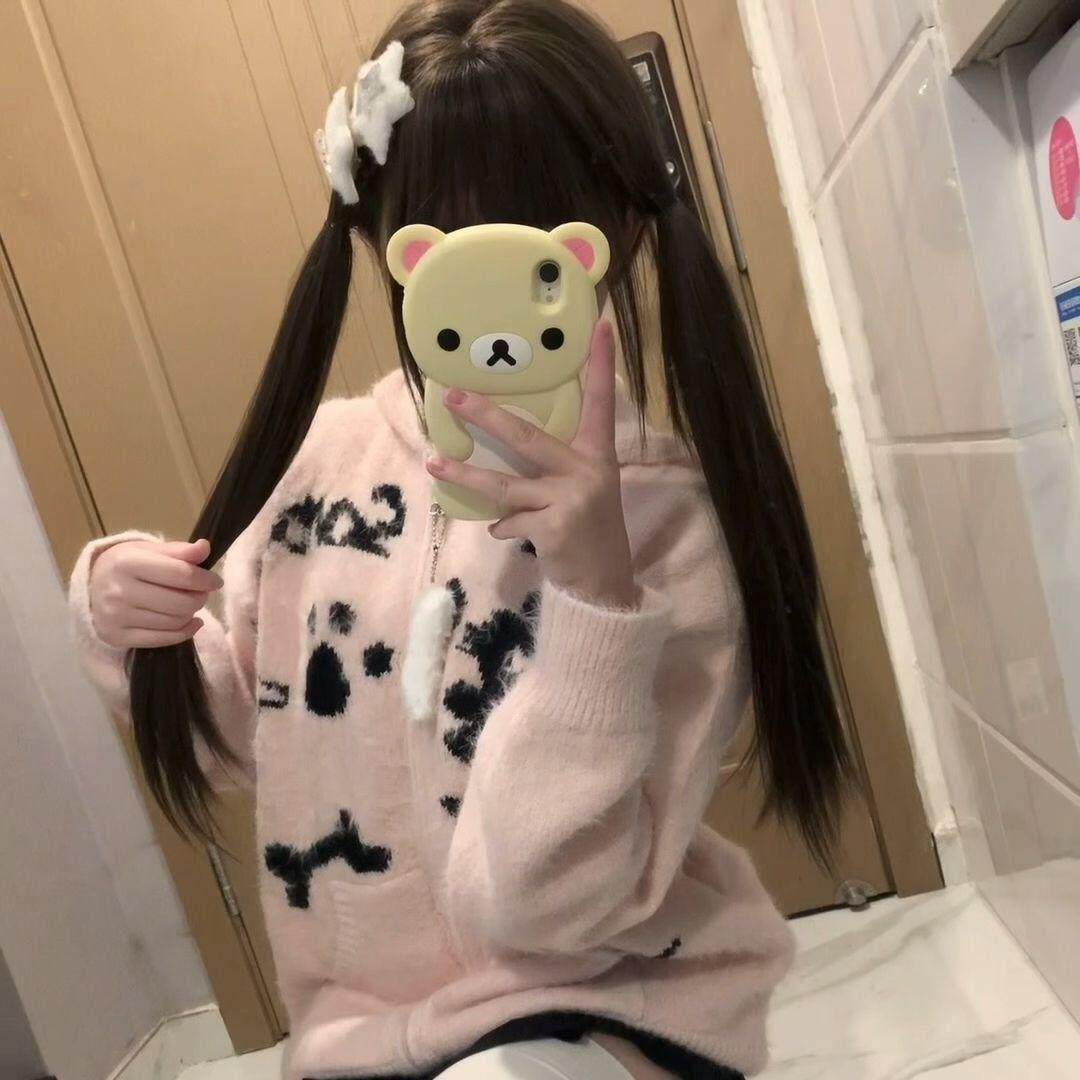 沐奇趣味萌【001】假发女冷棕色长直发黑长直假发女款全头套推荐