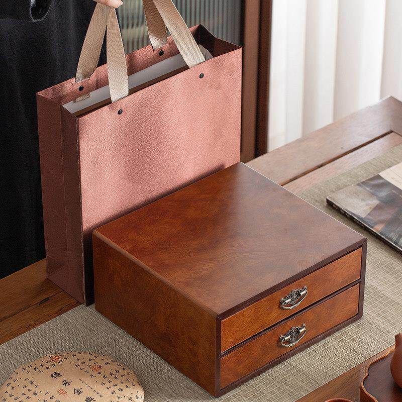 中式普洱茶饼礼品盒收纳盒饼茶包装盒空盒木盒福鼎白茶357克200克