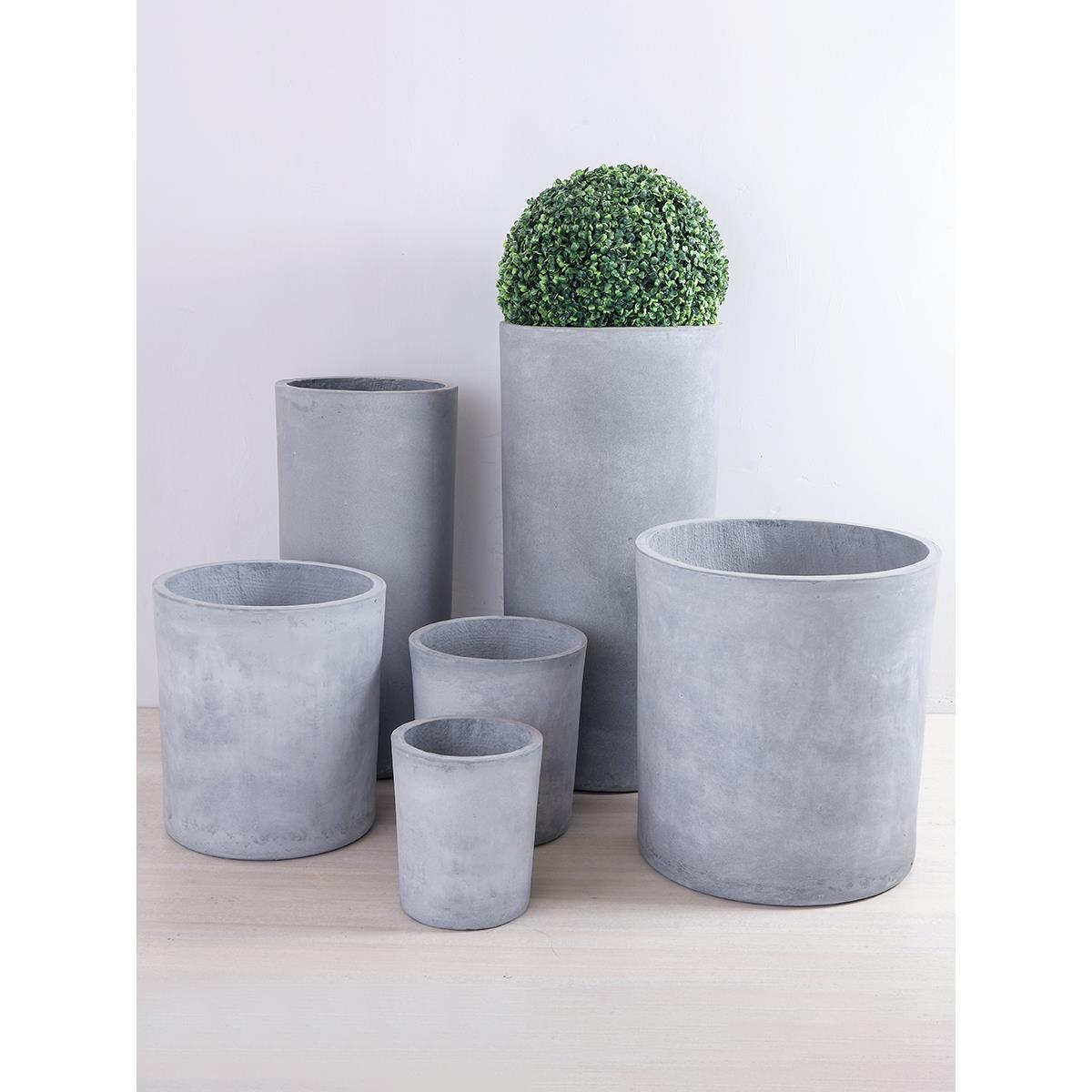 水泥花盆新款现代简约圆柱形创意落地盆客厅阳台庭院商场绿植花盆