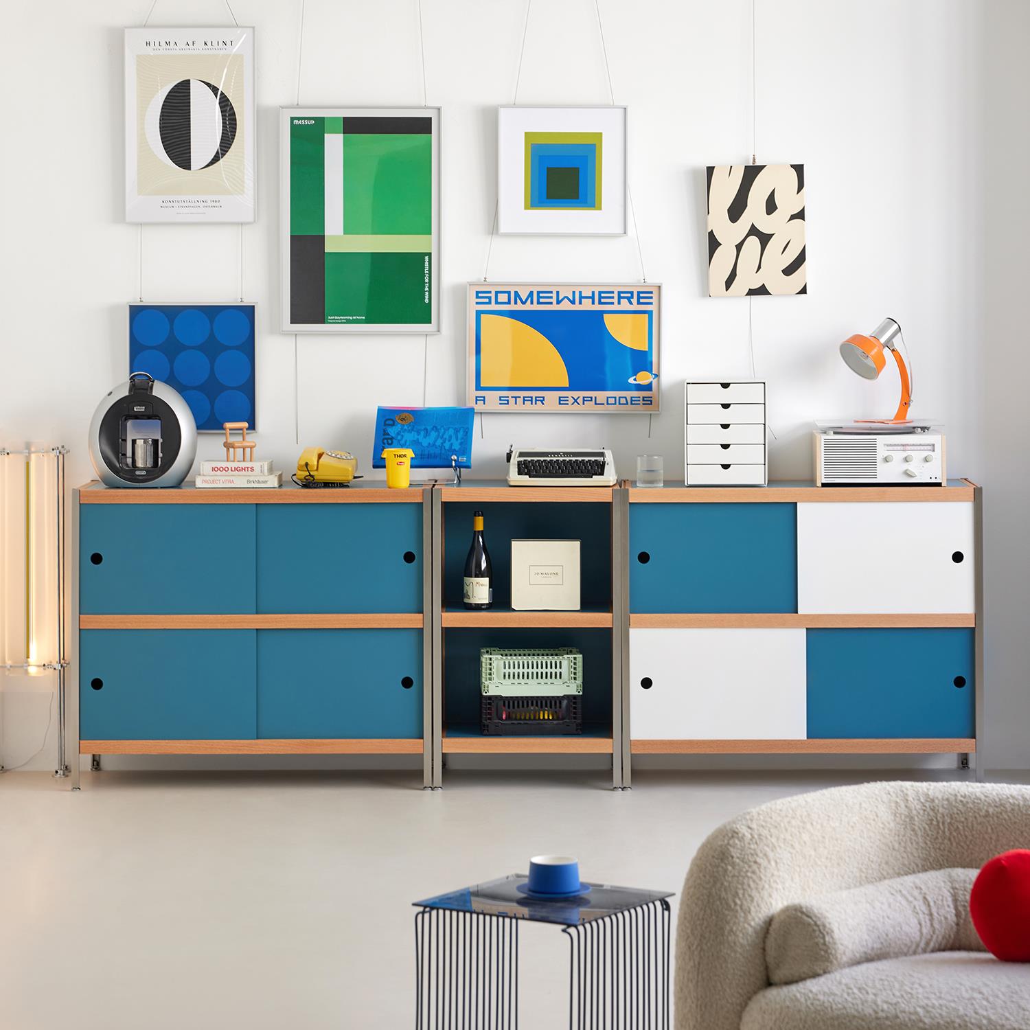 mokamoka柏林组合柜中古实木设计师收纳柜包豪斯ins风餐边柜客厅