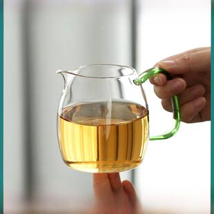 和琪公道杯玻璃水晶彩色泰然大420ml耐高温高端功夫茶具和茶隔板