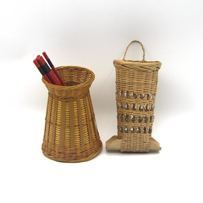 传统手工编织竹编筷子笼筷笼沥水家用覆古竹篓办公收纳笔筒筷子筒