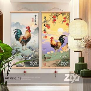 大吉图金鸡报晓雄鸡公鸡葫芦鸡挂画招财装饰画壁画