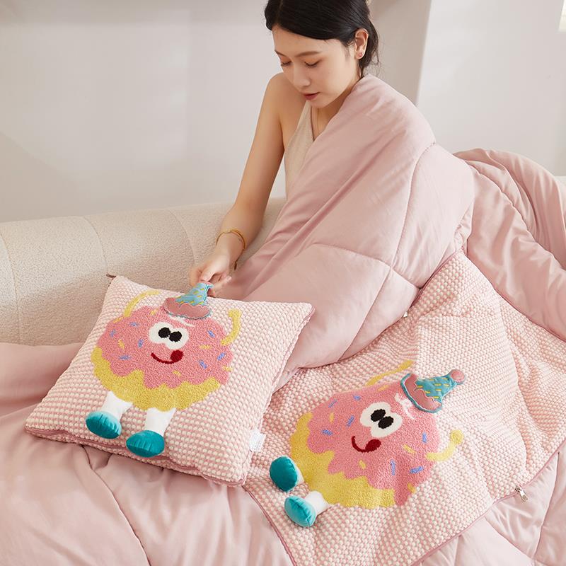 卡通抱枕被子两用二合一办公室午睡空调毯学生宿舍夏凉折叠靠垫被