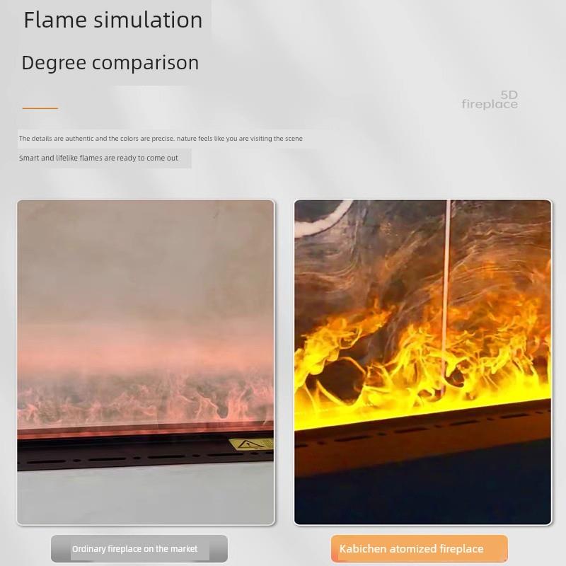 4D雾化数字壁炉大理石图案3D模拟火焰加湿器嵌入家庭客厅火焰装饰