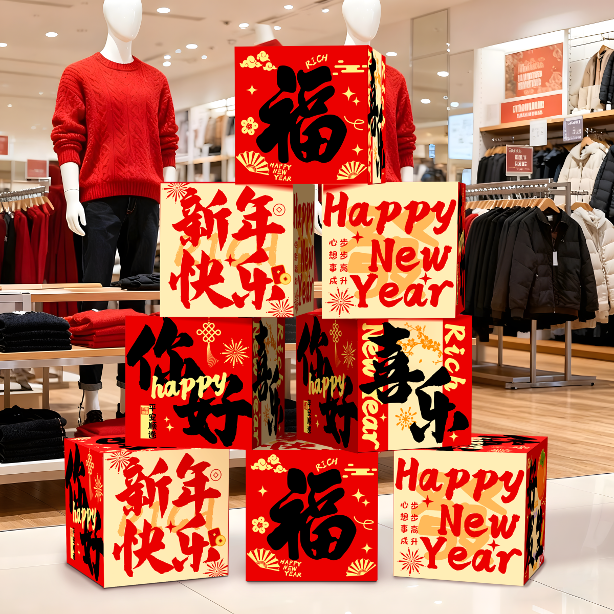 2026马年春节商场店铺场景氛围感布置新年元旦装饰地堆盒拍照道具,节庆用品/礼品,春节礼盒,淘宝优惠券,粉丝福利购,淘宝优惠卷