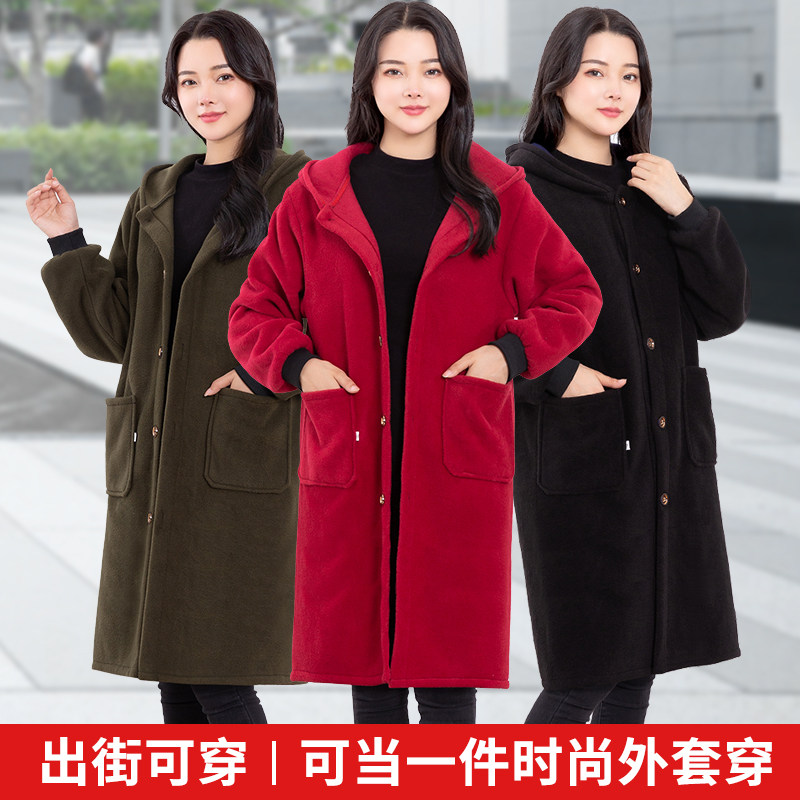 冬天加绒保暖大人长款罩衣绒面男女家用厨房围裙厚外套工作服大褂,家庭/个人清洁工具,围裙,淘宝优惠券,粉丝福利购,淘宝优惠卷