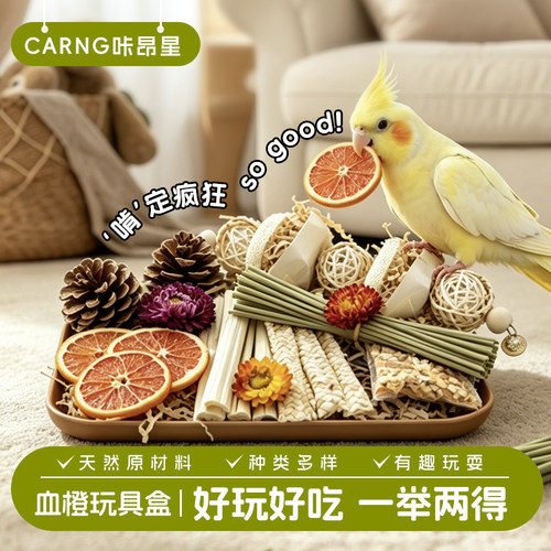 咔昂星虎皮玄凤鹦鹉啃咬玩具盒解闷自嗨牡丹小太阳磨嘴牙用品大全