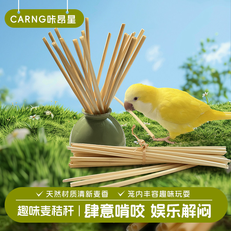 咔昂星鹦鹉玩具大全解闷自嗨啃咬麦秸秆牡丹磨嘴牙用品鸟笼配件图片