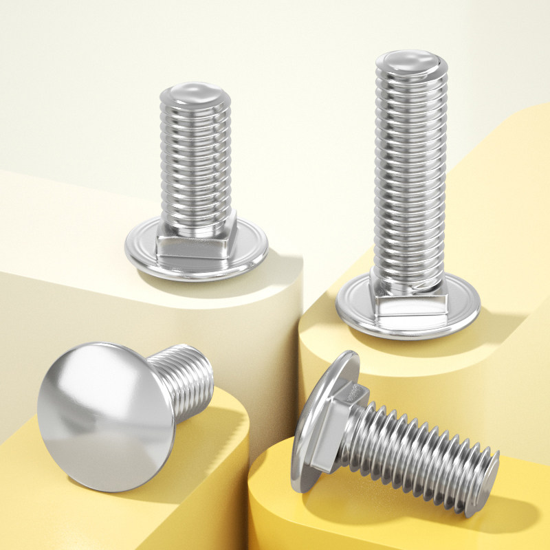 304/201不锈钢马车螺丝大半圆头方颈螺栓扁头货架螺丝钉M3M4M5M12