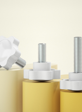 白色梅花手柄螺丝星形把手胶木手拧六星旋钮头螺栓M4M5M6M8M10mm