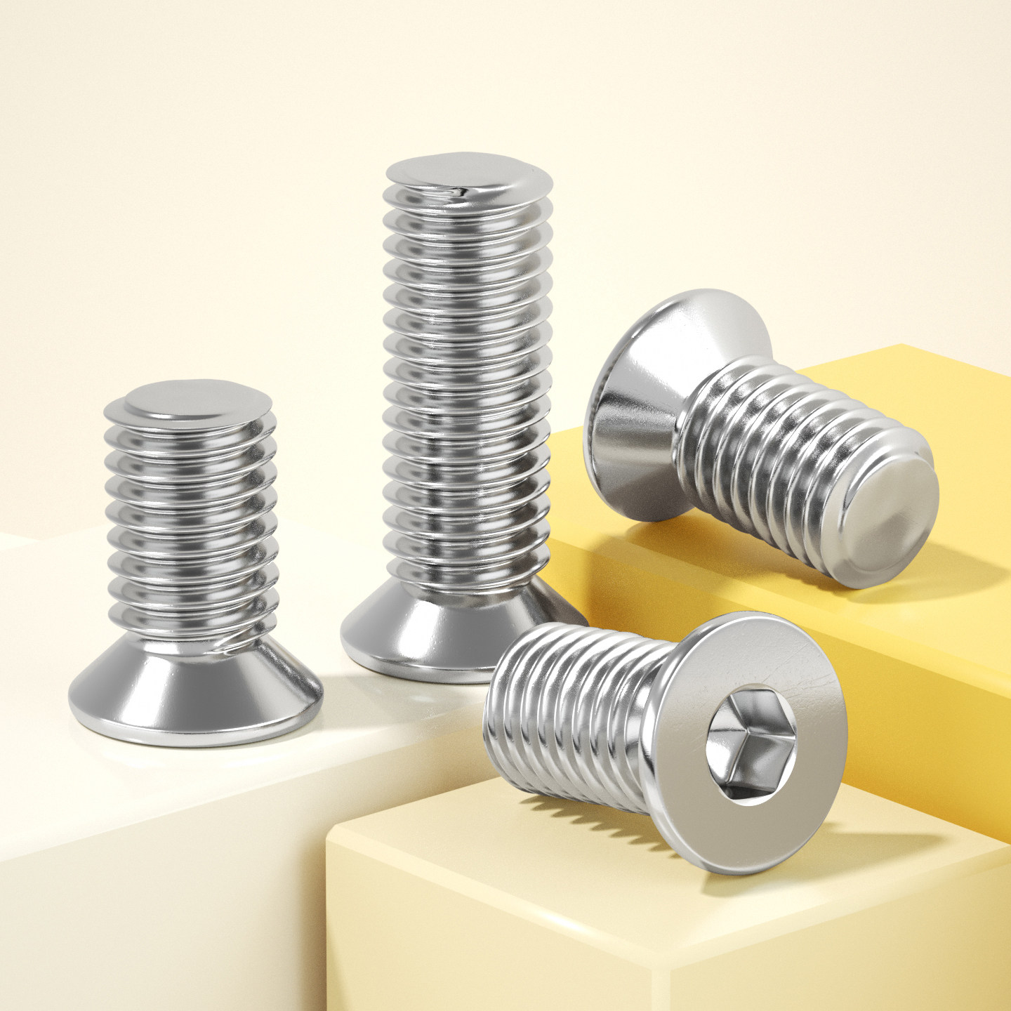 304不锈钢小沉头内六角螺丝平头螺栓小头径平杯螺丝钉M3M4M5M6M8