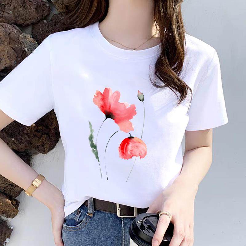 个性女通勤爆款网红休闲流行可爱打底衫ins夏季印花短袖圆领T恤