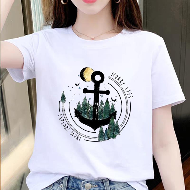 休闲爆款女通勤网红ins夏季印花打底衫韩版短袖青年可爱圆领T恤