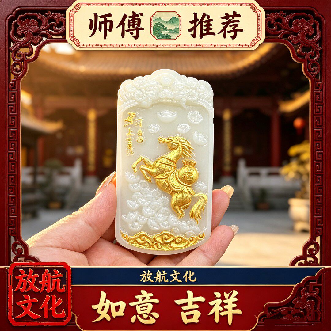 合金树脂吊坠 师傅新款时尚国风祥云马吊坠男女通用z