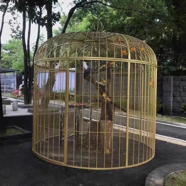 户外孔雀笼大型鸟笼特大号加网公园鹦鹉超大型孔雀笼加网装饰鸟笼