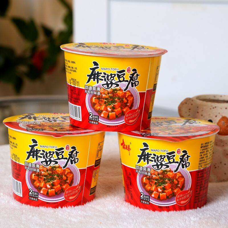 新林老弟麻婆豆腐麻酱凉仔面懒人速食方便拌面杯装即食魔芋面豆腐