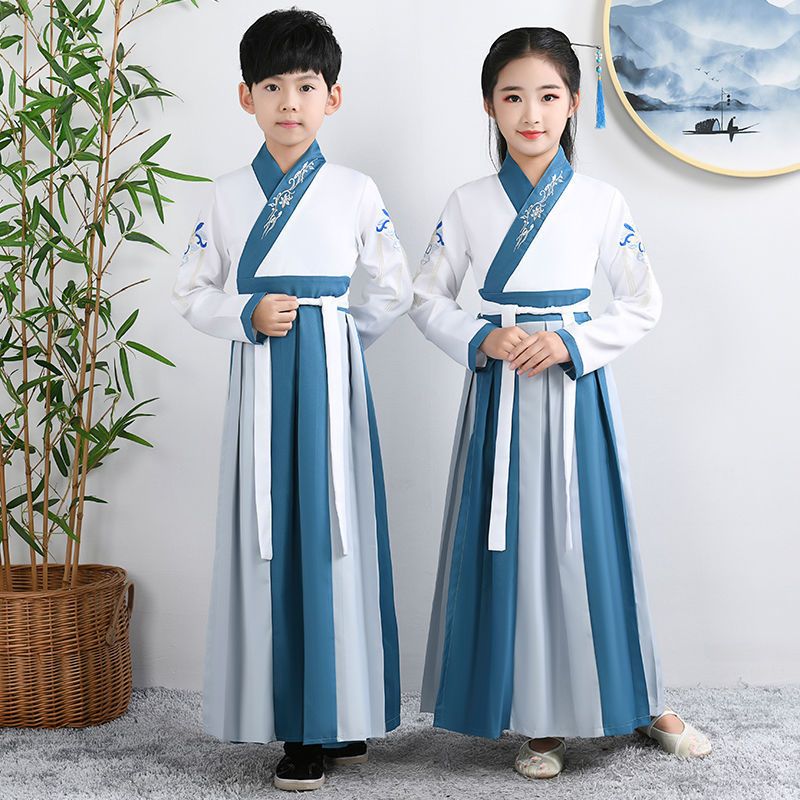 儿童国学汉服演出服古装男童中国风小学生开笔礼服装表演服春秋款