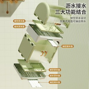 碗筷收纳 厨房带盖b婴儿碗筷收纳盒塑料碗柜碗箱碗架可沥水家用装