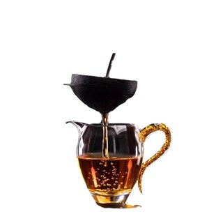 金箔公道杯透明高硼硅q耐热玻璃高档公杯高端茶海分茶器功夫茶具