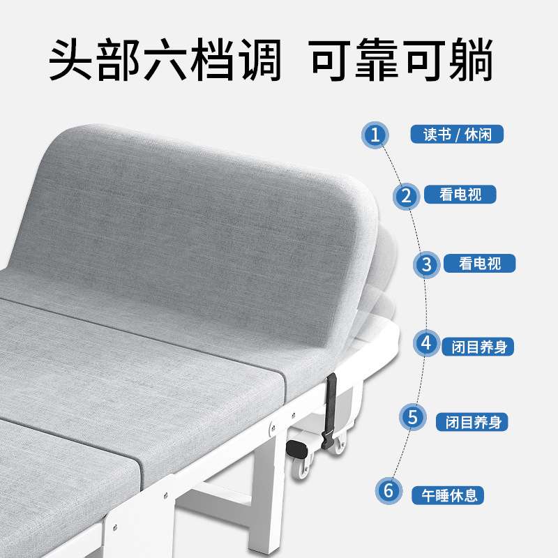 办公室午休海绵折叠床便携简易单人四折陪护床沙发床硬板床午睡床