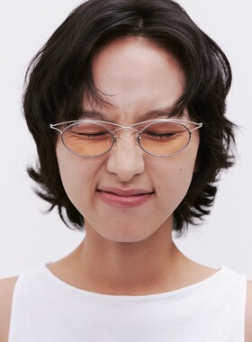 MONIAR 金属复古银Y2K异形交叉细框近视眼镜框架防蓝光 TUMULUS