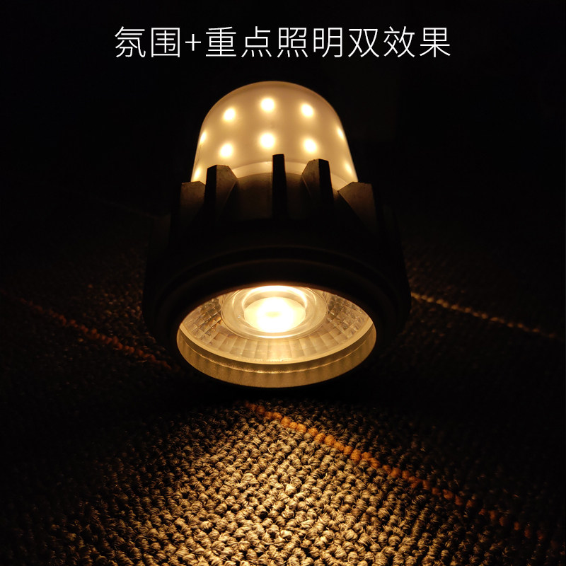 餐厅吊灯led灯泡筒射灯e27螺口纹暖色餐饮专用餐桌暖黄光源聚光灯图片