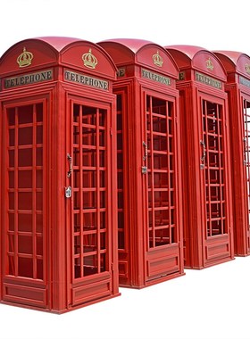 套装邮筒复古美陈装饰指示牌道具摆件模型商场信箱路牌网红电话亭