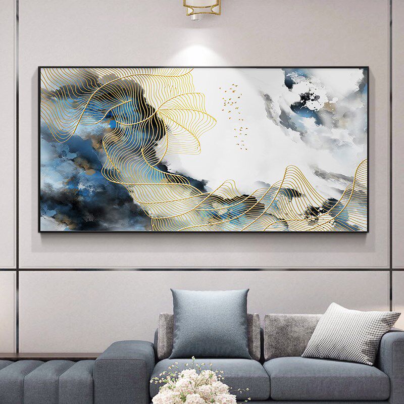 纯手绘欧式客厅油画 画轻奢抽象挂画 画美式沙发背景墙壁画 画艺