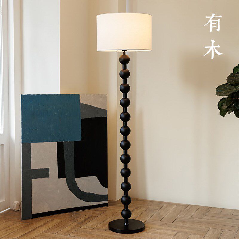 有木中古法式落地灯实木客厅沙发侘寂风卧室书房复古包豪斯灯具