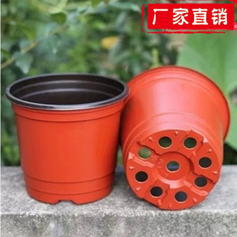 加厚双色盆育苗盆一次性营养钵简易塑料花盆特大号育苗双色花穴盆