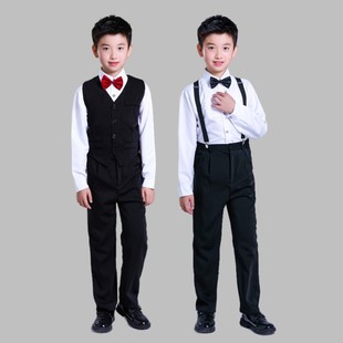 儿童花童礼服男孩小西装套装主持人钢琴演出男童朗诵合唱服装秋冬