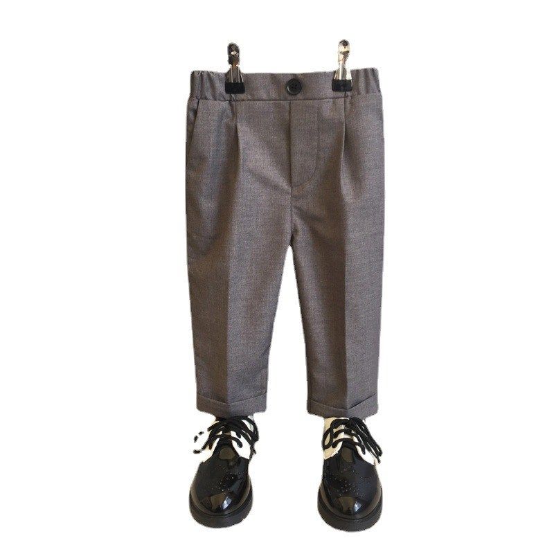 儿童西裤男童黑色西装裤中小童小学生校裤演出服秋冬长裤子休闲裤