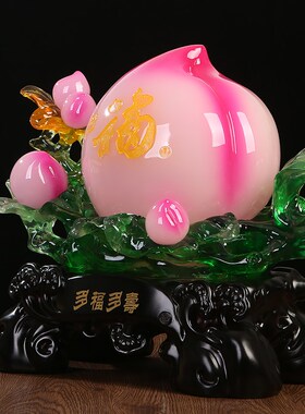 生日寿桃摆件工艺品父母老人祝寿礼物仙桃摆件送长辈大寿贺寿礼品