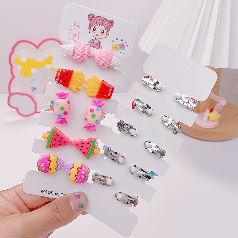 儿童耳夹小女孩卡通可爱无耳洞耳针宝宝耳饰送防痛耳垫公主耳环