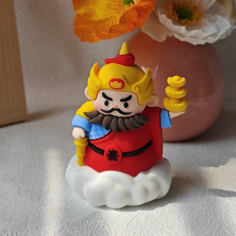 可爱武侠风关公人偶桌面小摆件卡通古风治愈办公室工位车载装饰品