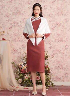 固执秋冬新款复古国风中长款立领旗袍长袖连衣裙93124QP07618