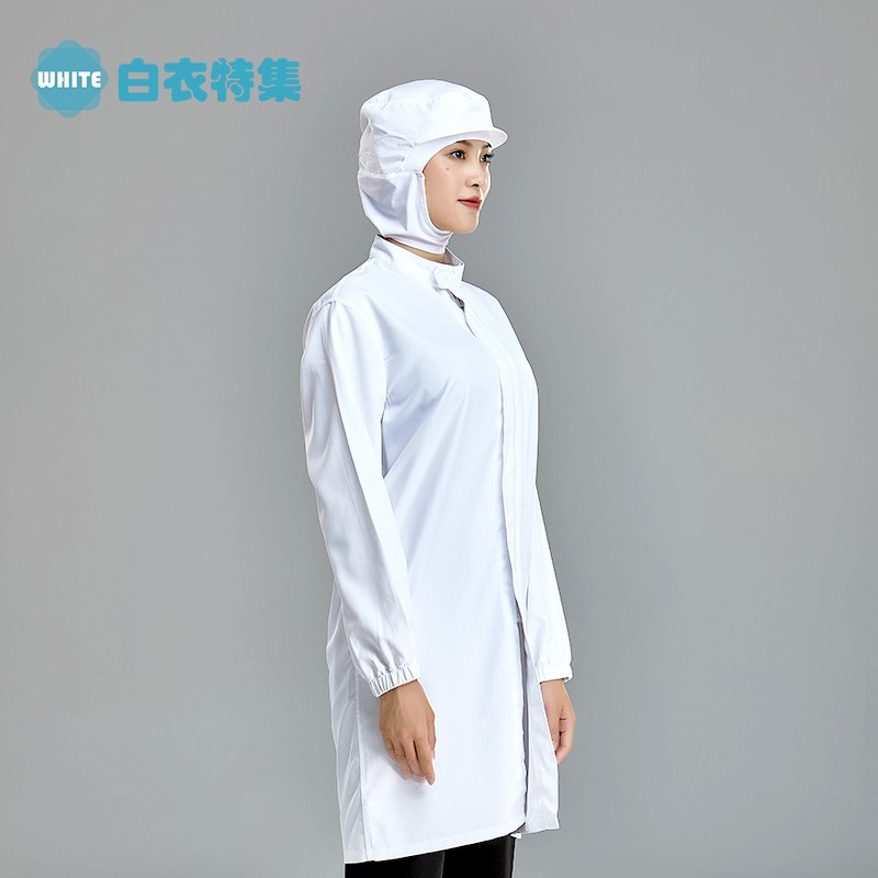 食品厂防静电工作服大褂男女通用成人长款吸汗透气工厂车间白大褂
