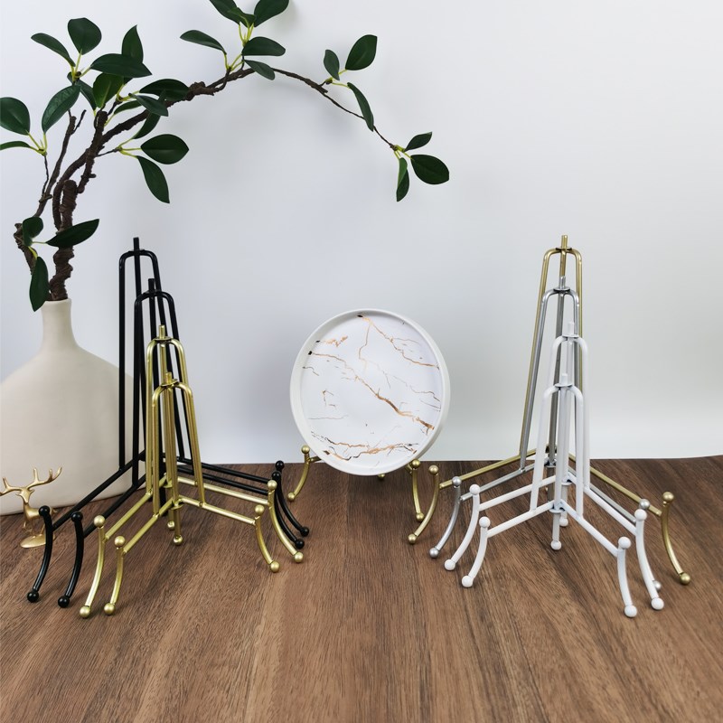 金属坐盘看盘挂盘架瓷盘子支架钟表工艺摆件底座奖牌展示托架铁艺