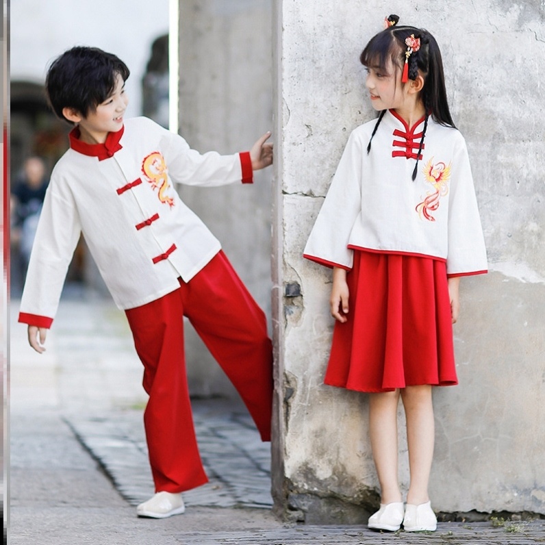 汉服儿童说中国赞中国男唐装表演服中国少年郎演出服女童舞蹈服装